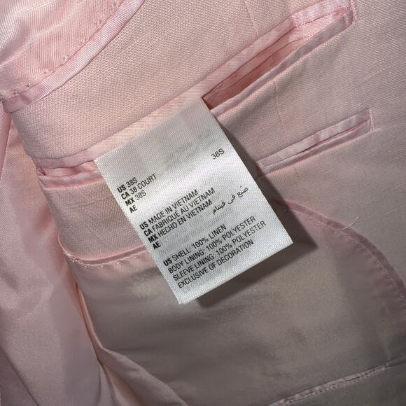 Bar III Men's Slim-Fit Linen Suit Jackets, Pink Solid 38S $360 - Picture 8 of 8